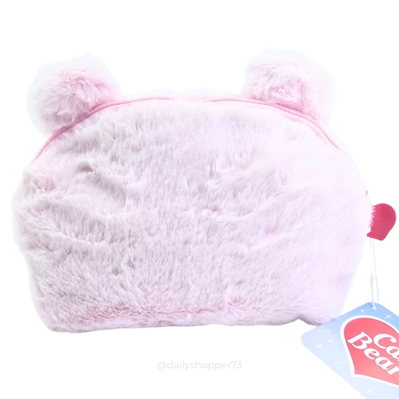 Care Bears X Primark Cheer Bear Plush Faux Fur Cosmetic Vanity Makeup Bag - Picture 4 of 5